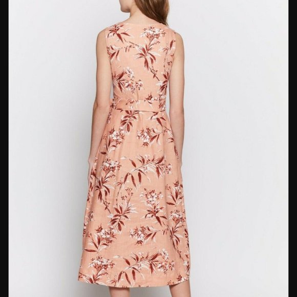 Joie Ethelda Floral Waist Tie Linen Dress S - Picture 2 of 10